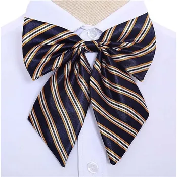 Motýlek Elegantní dámský motýlek z hedvábí s pruhy | Dámská mašle na krk - T