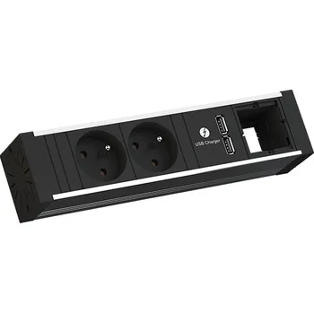 Elektrická zásuvka BACHMANN Zásuvková jednotka VENID 936.002 - 2x 230V, 1x volný slot a 2x USB nabíječka