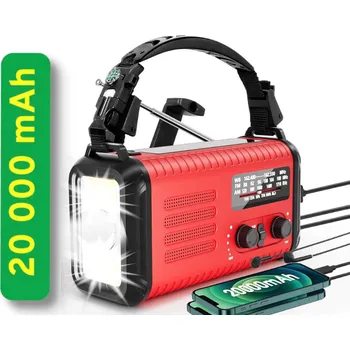 Powerbanka Green Power RedRescue DuoCharge 20 000 nouzové Rádio s duálním USB-C/A pro současné dobíjení dvou zařízení. Uložný pytlík zdarma