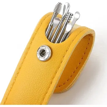 Čistič uší Nerezová sada čističů uší | čistič uší | ušní nástroj 6 ks - žlutá