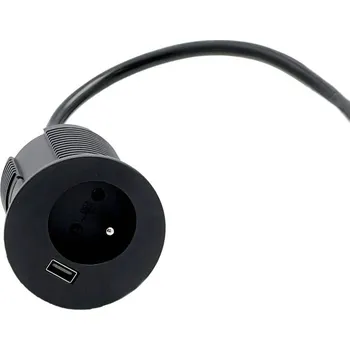 Elektrická zásuvka VersaLogic Elektro zásuvka Versatag 1x 230V s USB nabíječkou černá