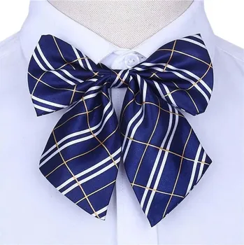 Motýlek Elegantní dámský motýlek z hedvábí s pruhy | Dámská mašle na krk - E