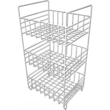 regál Regál drát 3 koše 35x29x67cm bílá