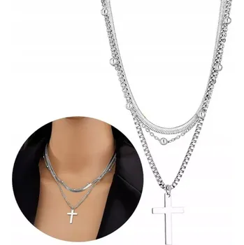 Řetízek Dámský náhrdelník (Stříbrný dámský náhrdelník s křížkem - chirurgická ocel 316L)