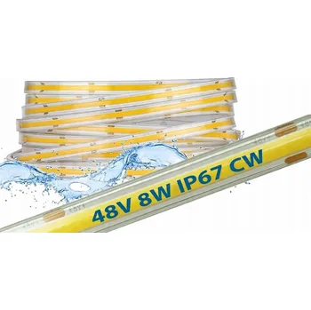 LED osvětlení 1m LED COB pásek 48V 8W IP67 NEON PRO studená bílá, voděodolný