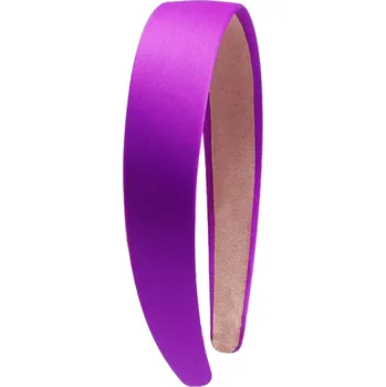 Čelenka Široká saténová čelenka na vlasy pro ženy | saténová čelenka, dámské stylové doplňky - Tmavě fialová