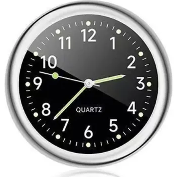 Hodiny Mini nalepovací auto hodiny s luminiscenčními ručičkami | mechanické hodiny - černá