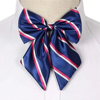 Motýlek Elegantní dámský motýlek z hedvábí s pruhy | Dámská mašle na krk - C