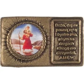 Obraz Svatý Kryštof modlitba kříž pro řidiče obrázek do auta 3.3 cm Svatý Kryštof