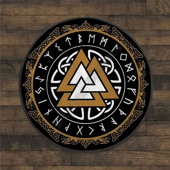 Koberec Kulatý protiskluzový 3D koberec do ložnice styl Viking - 5,100x100CM