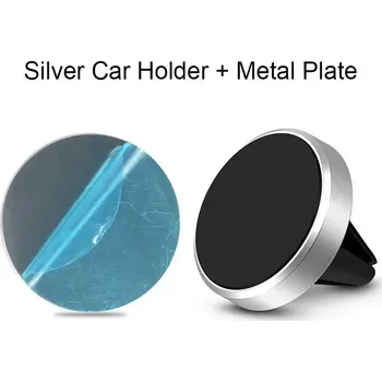Magnetický držák na mobil do auta - Stříbrná