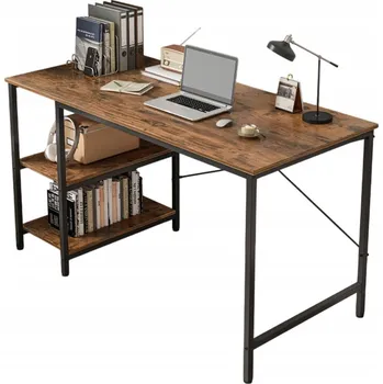 Psací stůl Obdélníkový psací stůl Muvu 120 x 60 x 75 cm černý, rustikální dub, odstíny hnědé