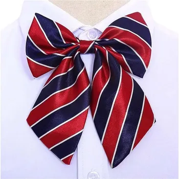 Motýlek Elegantní dámský motýlek z hedvábí s pruhy | Dámská mašle na krk - V