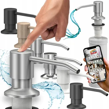 Dávkovač mýdla DÁVKOVAČ TEKUTINY NA MÝDLO DO DŘEZU OCELOVÝ KARTÁČOVANÝ