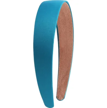 Čelenka Široká saténová čelenka na vlasy pro ženy | saténová čelenka, dámské stylové doplňky - Paví modrá