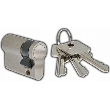 Vložka do dveří VLOŽKA ZÁMKU S KNOFLÍKEM DO DVEŘÍ H6 9/26 NIKL, 3 KLÍČE