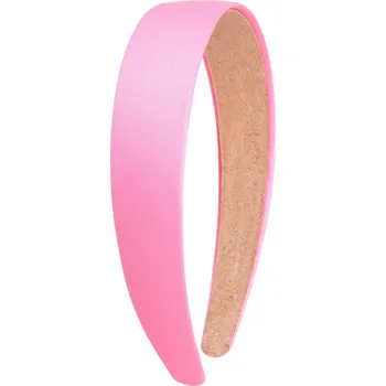 Čelenka Široká saténová čelenka na vlasy pro ženy | saténová čelenka, dámské stylové doplňky - zářivě růžová