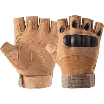 Cyklistické rukavice Vojenské taktické rukavice na kolo, paintball atp. - Béžová,XL