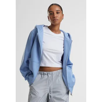 Dámská mikina Dámská mikina na zip Fluffy Hoody světle modrá Urban Classics modrá 2948944