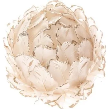 umělá květina Závěsná květina z peří - béžová