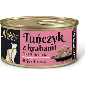 Krmivo pro kočku Nekko Supreme Adult mokré krmivo pro kočky tuňák s kraby v omáčce 80g