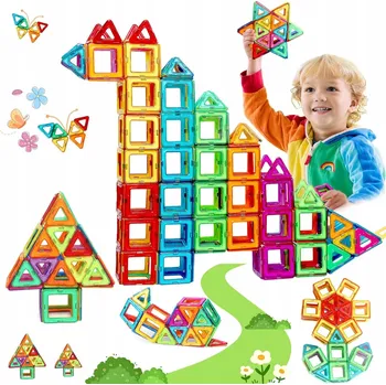 ostatní stavebnice VELKÉ MAGNETICKÉ STAVEBNICE STAVEBNICE SADA 180 DÍLKŮ MAGNETICKÉ PANELY 3D