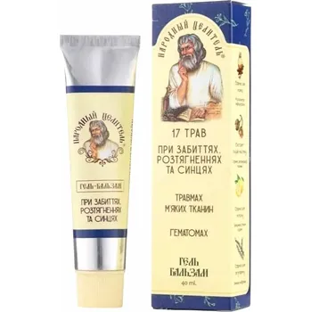 Bylinná léčivá mast Lidový Léčitel Gel-balzám na regeneraci měkkých tkání a hematomů 17 bylin 40 g