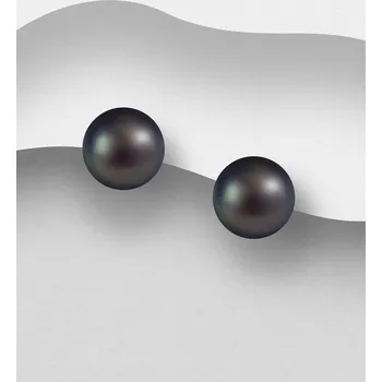 Náušnice Náušnice ze stříbra 925 s push-back efektem, černá perla AAA