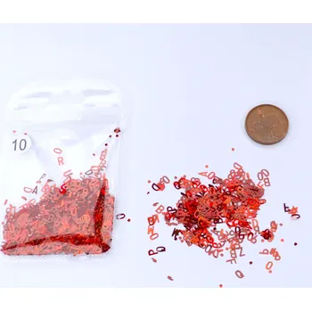 PourArt Dekorační písmenka do pryskyřice holografická 5mm 2g Barva: Červená