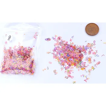 Výtvárné potřeby PourArt Dekorační písmenka do pryskyřice holografická 5mm 2g Barva: Světle růžová