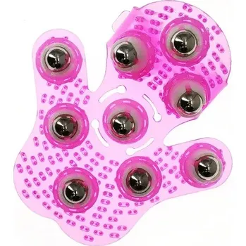 Masážní příslušenství Masážní rukavice s míčky proti celulitidě | masážní pomůcka na celulitidu - Růžová