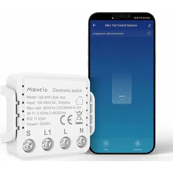 vypínač Mini WiFi Chytrý Spínač Domácnosti MAXCIO 16A