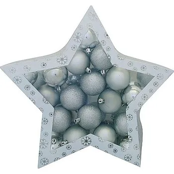 Vánoční ozdoba Ozdoba Xmas N12 6038 ABS-S, 38dílná, M02 stříbrná