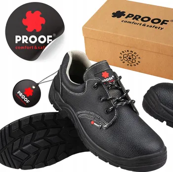 Pracovní obuv Pánské PRACOVNÍ BOTY Bezpečnostní OBUV PROOF STARK KŮŽE LÍC S1P VEL. 43