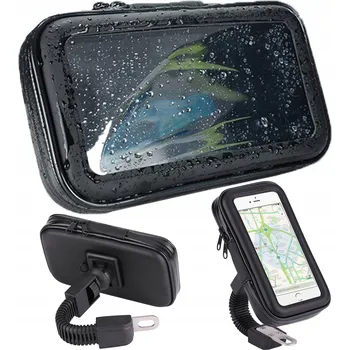 VODOTĚSNÝ DRŽÁK NA MOTORKU PRO TELEFON 4,8 - 5,5 PALCE QUAD NA ZRCÁTKO 360°