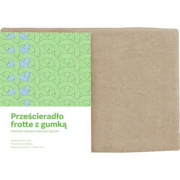 Prostěradlo Froté prostěradlo s gumou 220x200 bavlněné husté silné béžové taupe