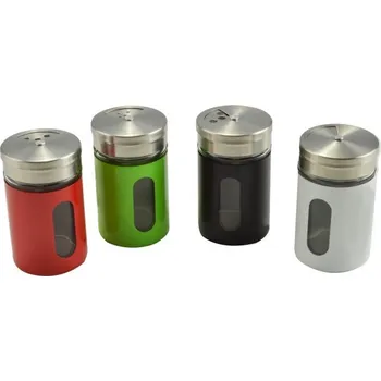 Dóza na potraviny Kořenka sklo/kov víčko 100ml ABLA, mix barev