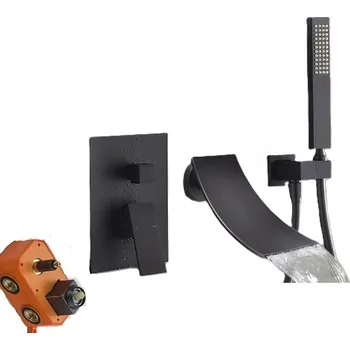 Vodovodní baterie Podomítková vanová baterie CHDE black waterfall černá (černý vodopád)