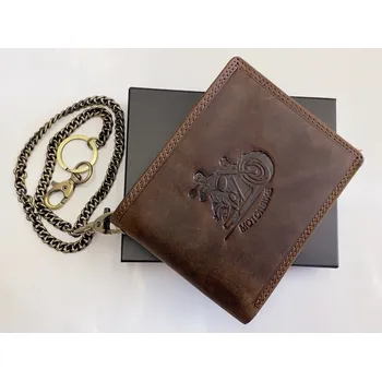 Peněženka Pánská kožená peněženka s řetězem Hunters brown