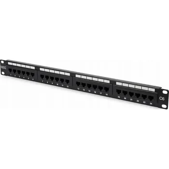 Serverovna Patch panel 24 portů RJ45 UTP CAT.6 19" 1U