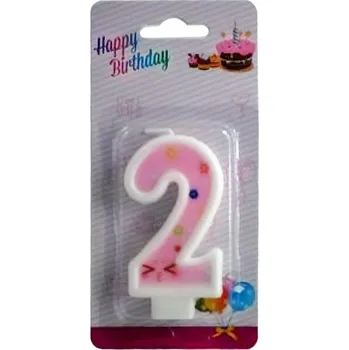 Dortová svíčka Narozeninová svíčka s číslem 2 na dort Dort