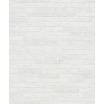 Tapeta Bílá tapeta imitace cihly s reliéfní strukturou a částečkami písku
