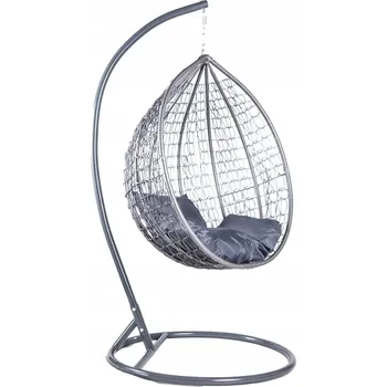 Zahradní nábytek Závěsné zahradní křeslo houpačka koš kokon COBE šedé + POLŠTÁŘ grafit
