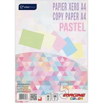 Kancelářský papír Kancelářský papír pastelový Interdruk A4 80 g 100 listů mix