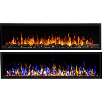 Elektrický krb do vestavby bez topení Aflamo černý 11 W 165 x 42 x 12,8 cm