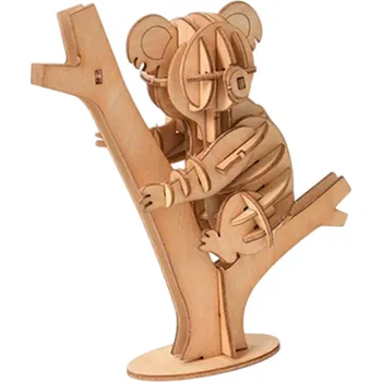 Dřevěná hračka Dřevěné 3D puzzle model Koaly 117x52x124 mm DIY montážní zvířecí stavebnice Ruční skládání Dekorace Dárek pro děti, teenagery i dospělé