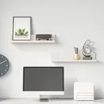 vidaXL Nástěnné police 2 ks bílá 50 x 11 x 9 cm masivní borové dřevo