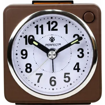 Hodiny Křemenný budík PERFECT 06602 HODINY ALARM SNOOZE tichý chod