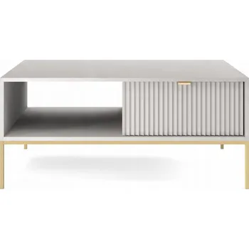 Konferenční stolek Moderní Šedý Konferenční Stolek se Zlatým Rámem - 104x68x46 cm