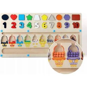 Dřevěná hračka DŘEVĚNÁ LOGICKÁ HRA 2V1 DESKOVÁ HRA SADA HRAČKA DÁREK PRO DĚTI 3+